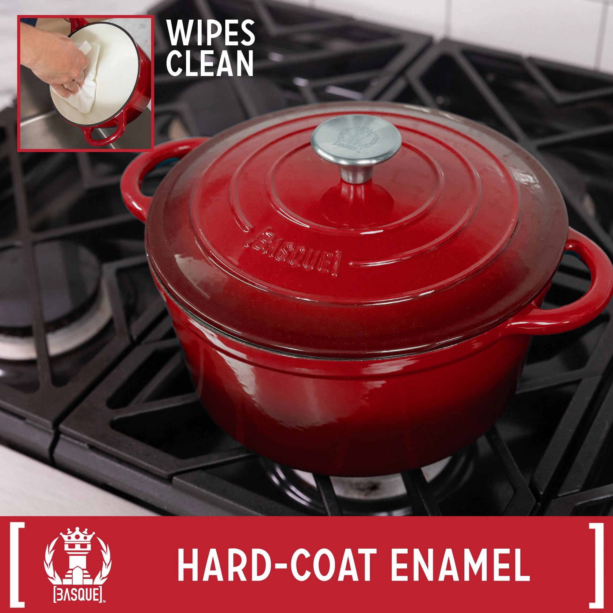 Basque Enameled Cast Iron Cookware Set, 7-Piece Set