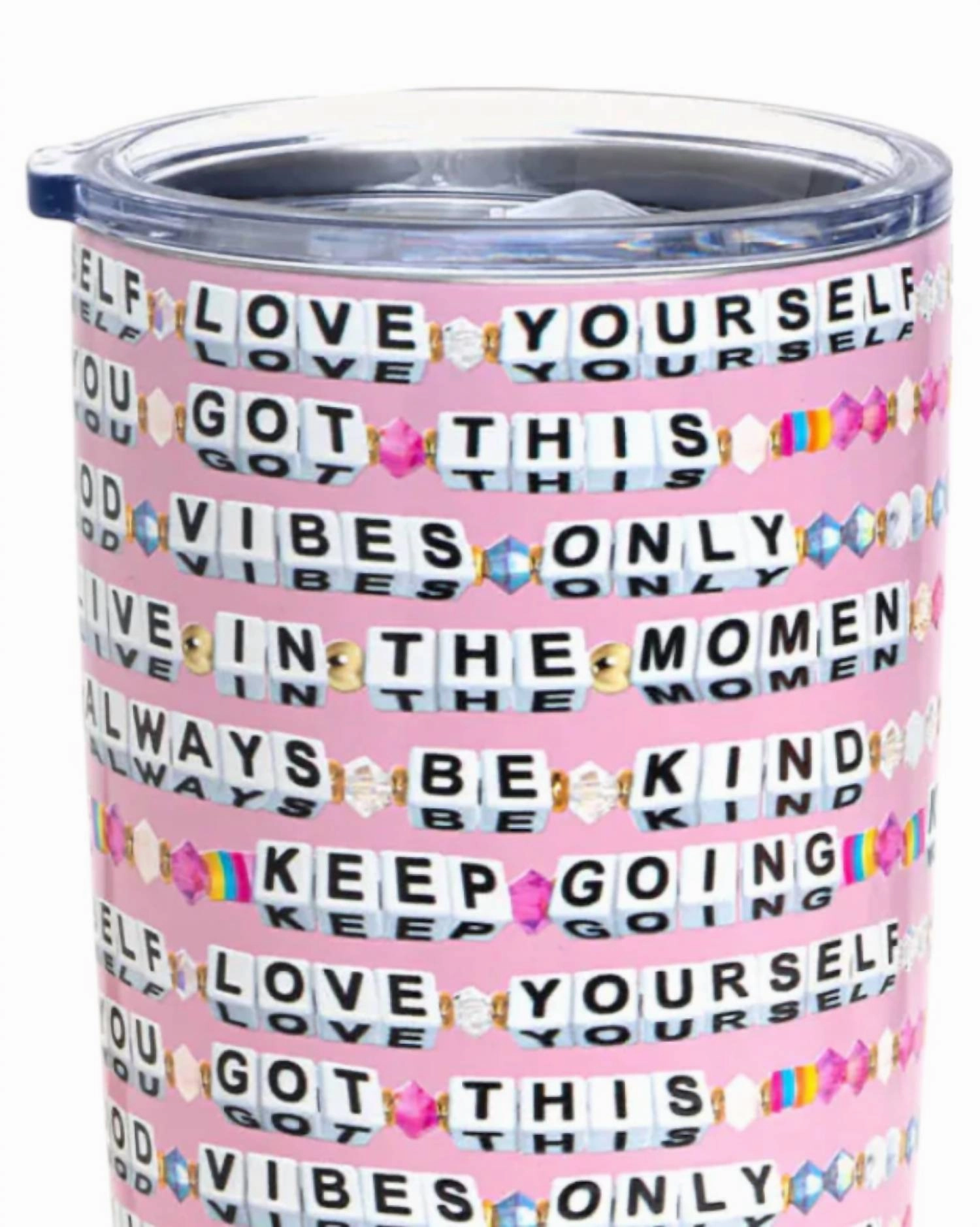 Beaded Tumbler In Pink