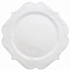Bella Bianca Filigree Charger In White Serveware deals online