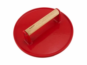 BergHOFF 9" Cast Iron Steak Press, Red Cookware holiday sale