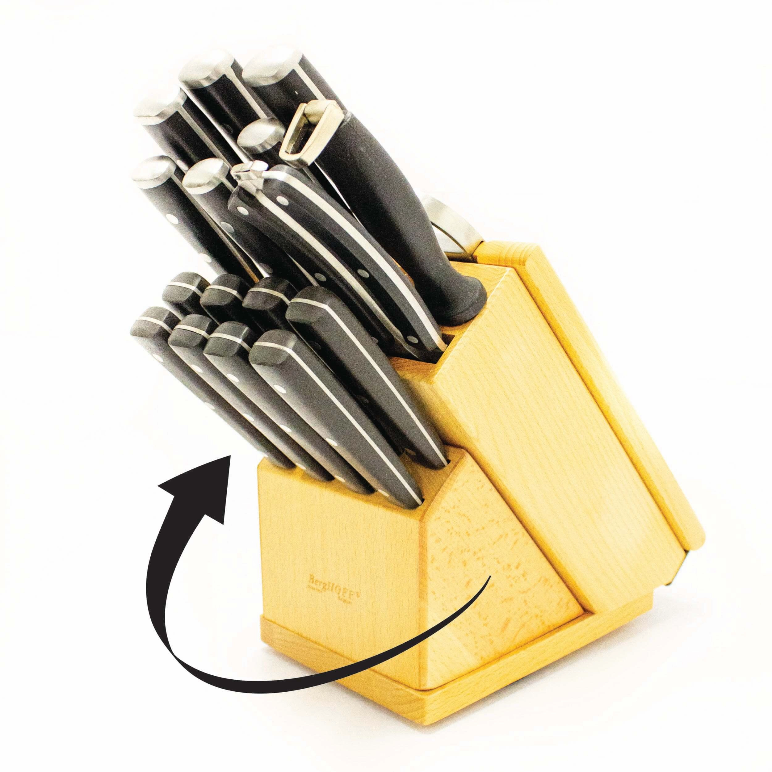 BergHOFF Forged 21Pc Stainless Steel Smart Knife Block with Sharpener