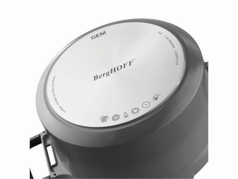 BergHOFF GEM 10.25" Non-Stick Covered 2-Handled Saut Pan, 4.1 Qt, Grey