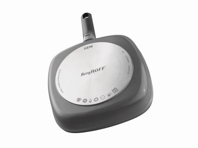 BergHOFF GEM 10" Non-Stick Grill Pan, 2.4 Qt, Grey