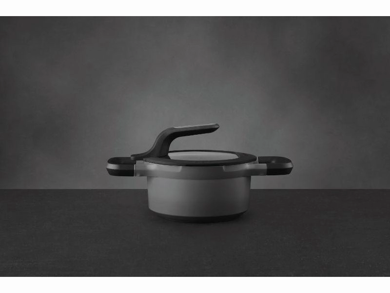 BergHOFF GEM 6.25" Non-Stick Covered Casserole, 1.6 Qt, Grey