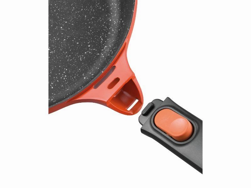 BergHOFF GEM  Cast Aluminum Nonstick 9.5" Covered Saut Pan , Caribbean Red