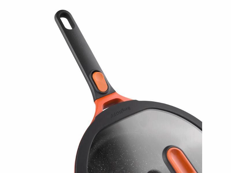 BergHOFF GEM  Cast Aluminum Nonstick 9.5" Covered Saut Pan , Caribbean Red