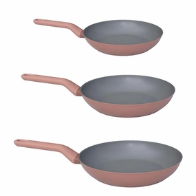 BergHOFF Leo 3Pc Non-Stick Fry Pan Set, Canyon Rose Cookware holiday sale