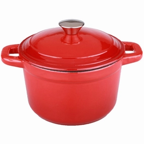 BergHOFF Neo 3Qt Cast Iron Round Covered Dutch Oven, Red Cookware holiday sale
