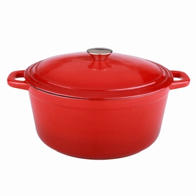BergHOFF Neo 5Qt Cast Iron Oval Covered Dutch Oven, Red Cookware holiday sale