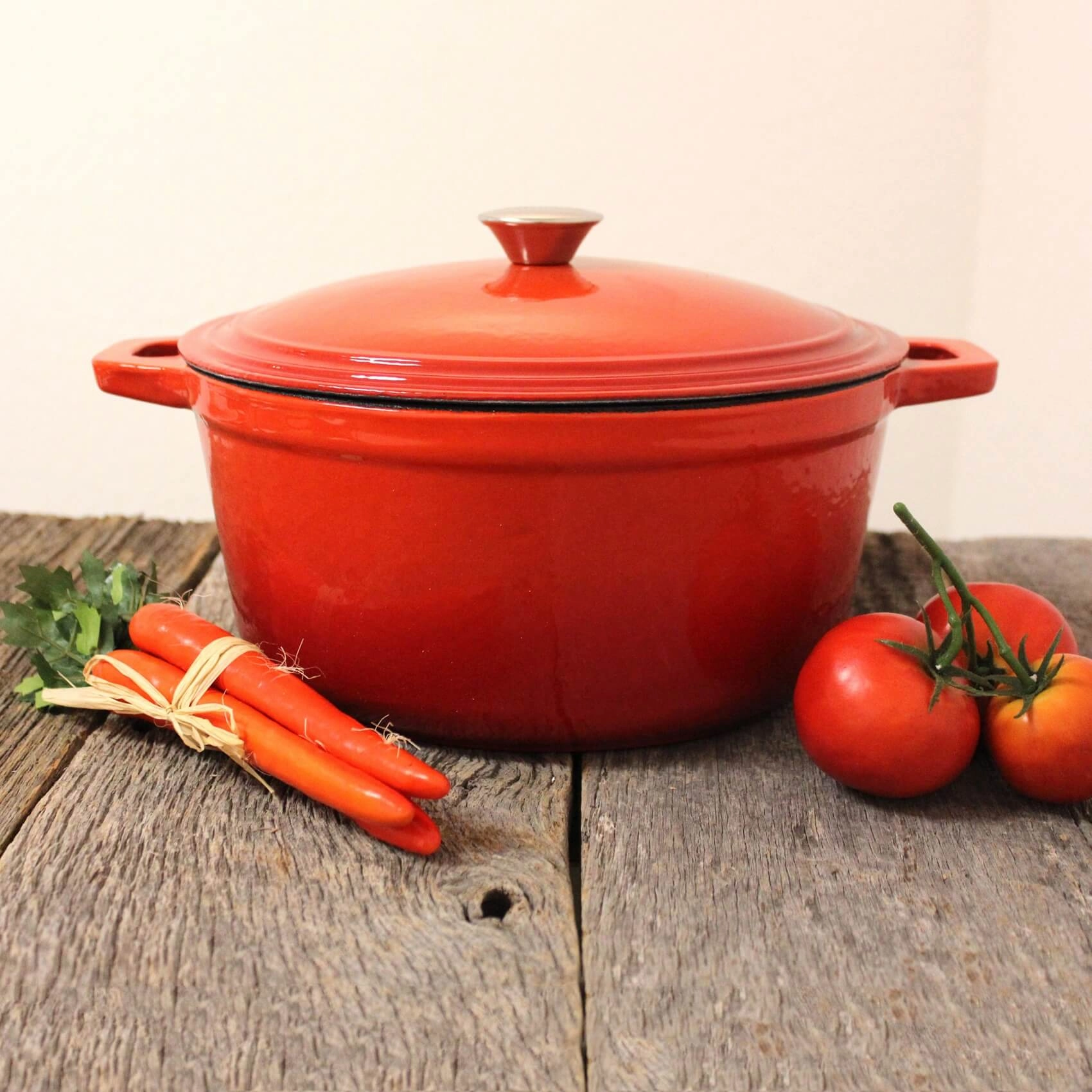 BergHOFF Neo 7Qt Cast Iron Round Covered Dutch Oven, Orange