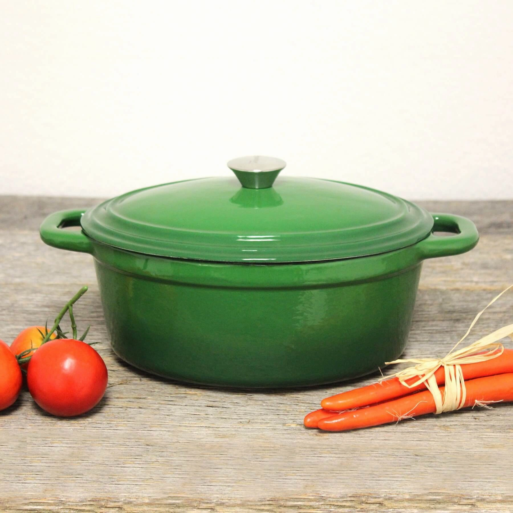 BergHOFF Neo 8Qt Cast Iron Oval Covered Dutch Oven, Green