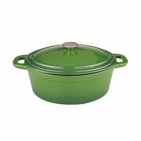 BergHOFF Neo 8Qt Cast Iron Oval Covered Dutch Oven, Green Cookware holiday sale