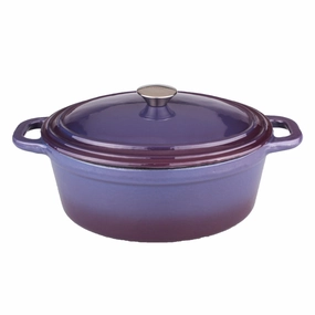 BergHOFF Neo 8Qt Cast Iron Oval Covered Dutch Oven, Purple Cookware holiday sale
