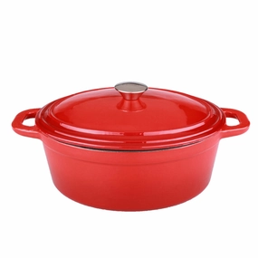 BergHOFF Neo 8Qt Cast Iron Oval Covered Dutch Oven, Red Cookware holiday sale