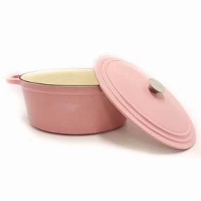BergHOFF Neo Cast Iron 8 Qt Oval Covered Dutch Oven, Pink Cookware holiday sale