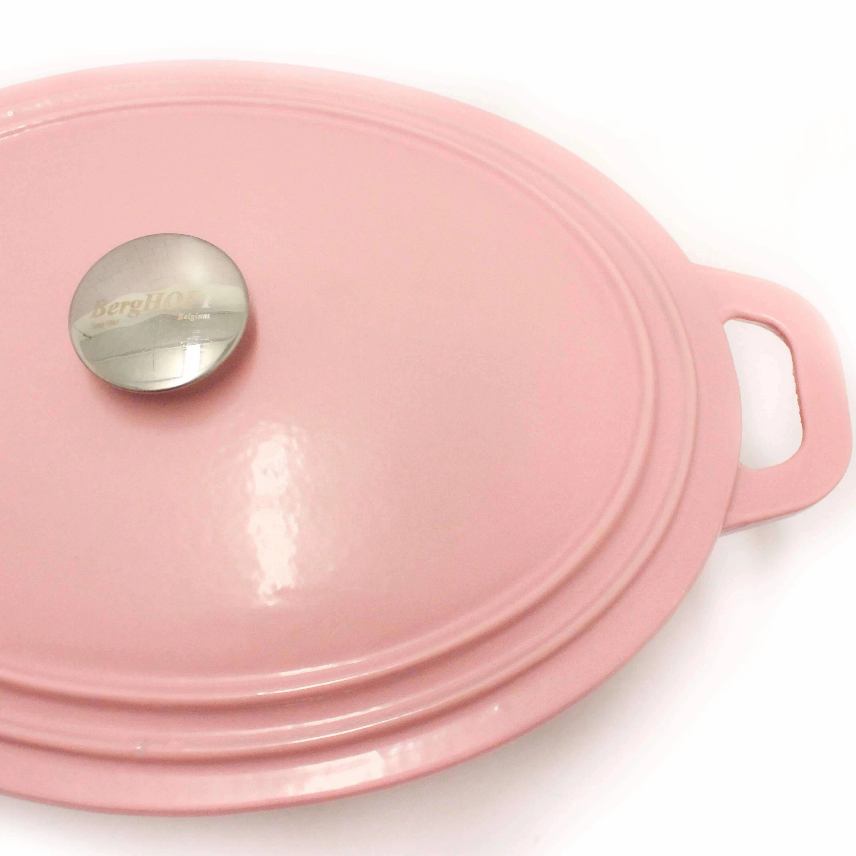BergHOFF Neo Cast Iron 8 Qt Oval Covered Dutch Oven, Pink
