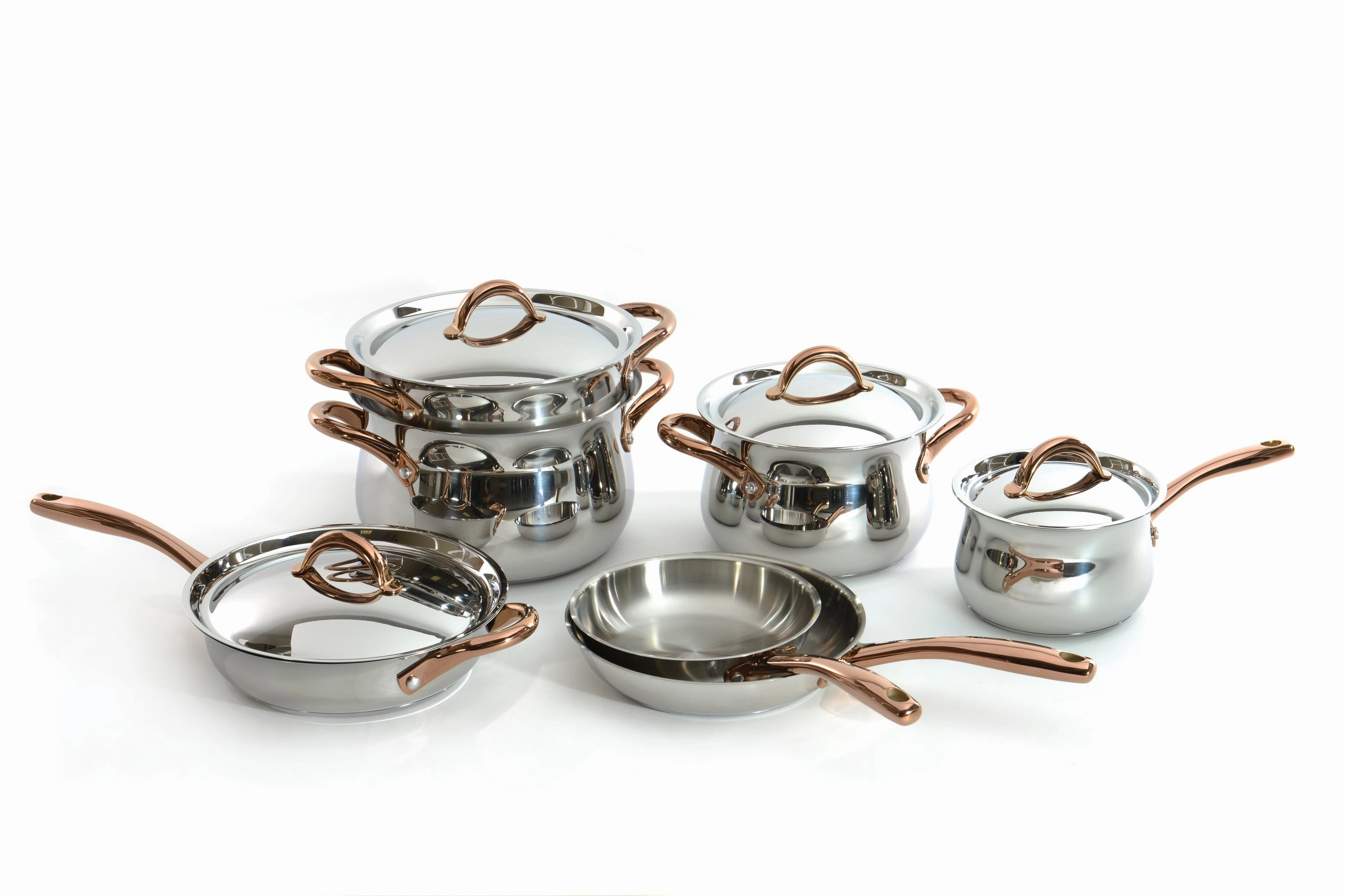 BergHOFF Ouro Gold 11Pc 18/10 Stainless Steel Cookware Set with Stainless Steel Lids Cookware holiday sale