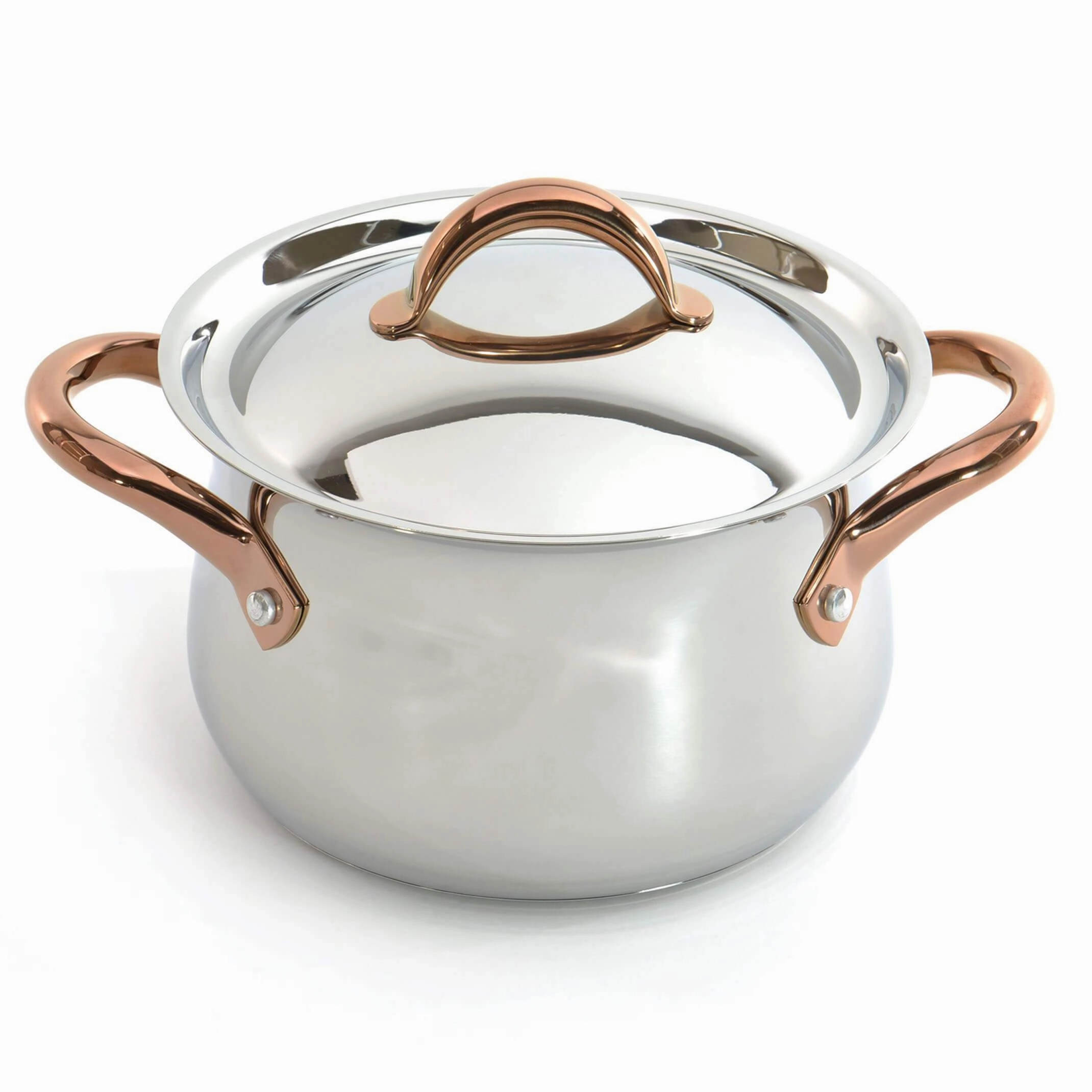 BergHOFF Ouro Gold 11Pc 18/10 Stainless Steel Cookware Set with Stainless Steel Lids