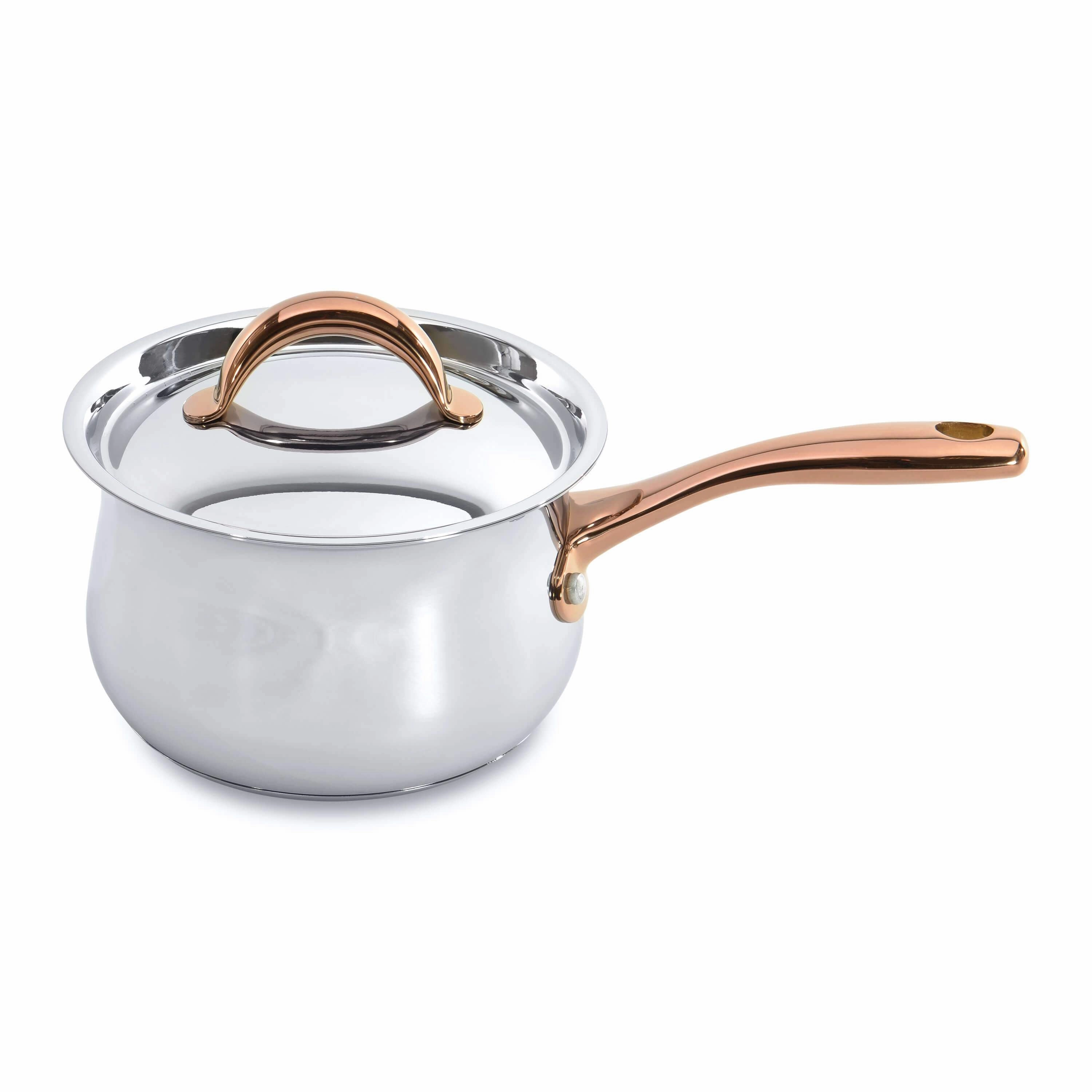 BergHOFF Ouro Gold 11Pc 18/10 Stainless Steel Cookware Set with Stainless Steel Lids