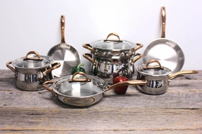 BergHOFF Ouro Gold 11Pc Stainless Steel Cookware Set, Glass Lids Cookware holiday sale