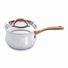 BergHOFF Ouro Gold 18/10 Stainless Steel 6.25" Covered Sauce Pan with Stainless Steel Lid, 2.4 Qt Cookware holiday sale