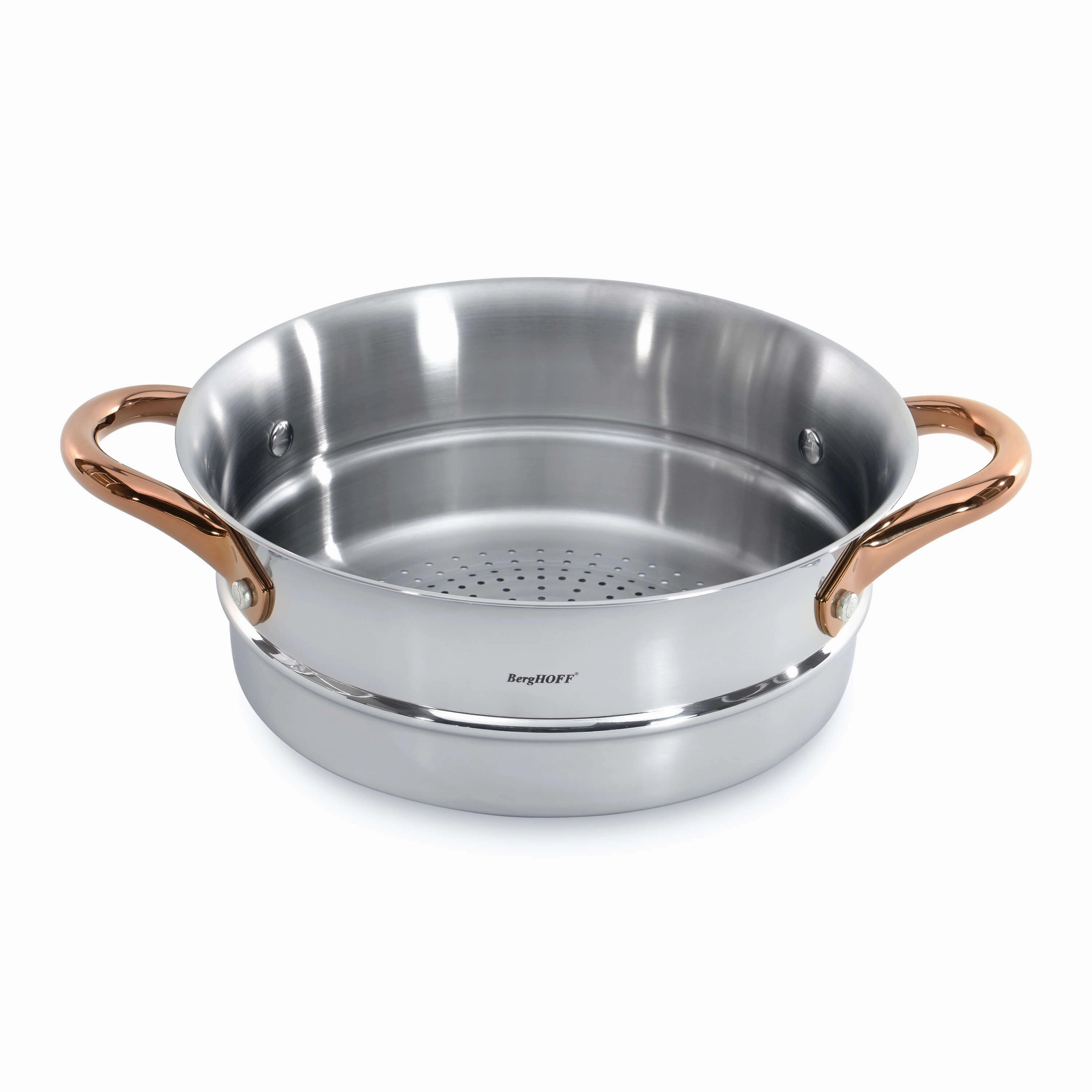 BergHOFF Ouro Gold 18/10 Stainless Steel Steamer suitable for 20cm & 24cm Pots with Two Side Handles Cookware holiday sale