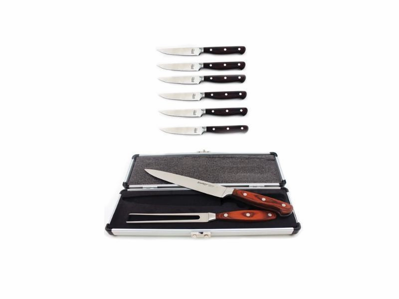 BergHOFF Pakka 8Pc Stainless Steel Cutlery Set, 6Pc 12" Steak Knives & 2pc 12" Carving Sets Cutlery outlet discounts