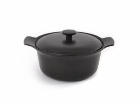 BergHOFF Ron 10" Cast Iron Covered Stockpot 4.4Qt, Black Cookware holiday sale