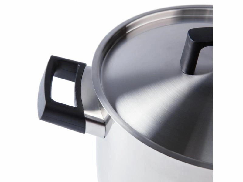 BergHOFF Ron 10" Stainless Steel Covered Stockpot 6.8Qt, Black Handles