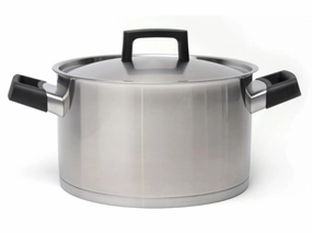 BergHOFF Ron 10" Stainless Steel Covered Stockpot 6.8Qt, Black Handles Cookware holiday sale