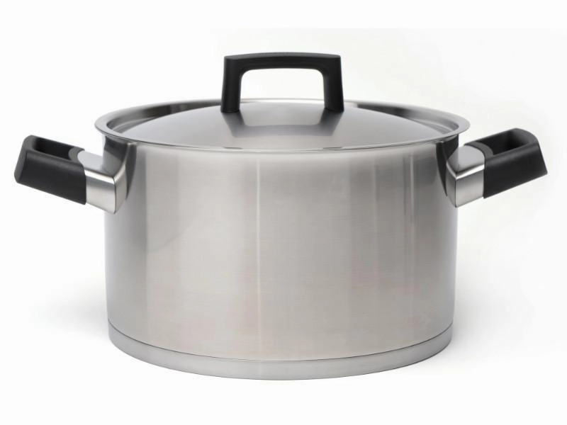 BergHOFF Ron 10" Stainless Steel Covered Stockpot 6.8Qt, Black Handles Cookware holiday sale