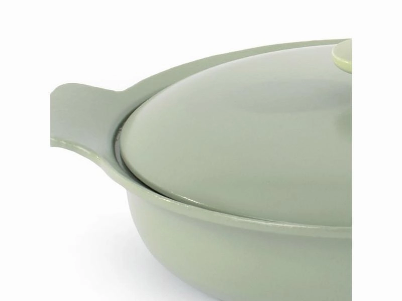 BergHOFF Ron 11" Cast Iron Covered Deep Skillet 3.5Qt, Green