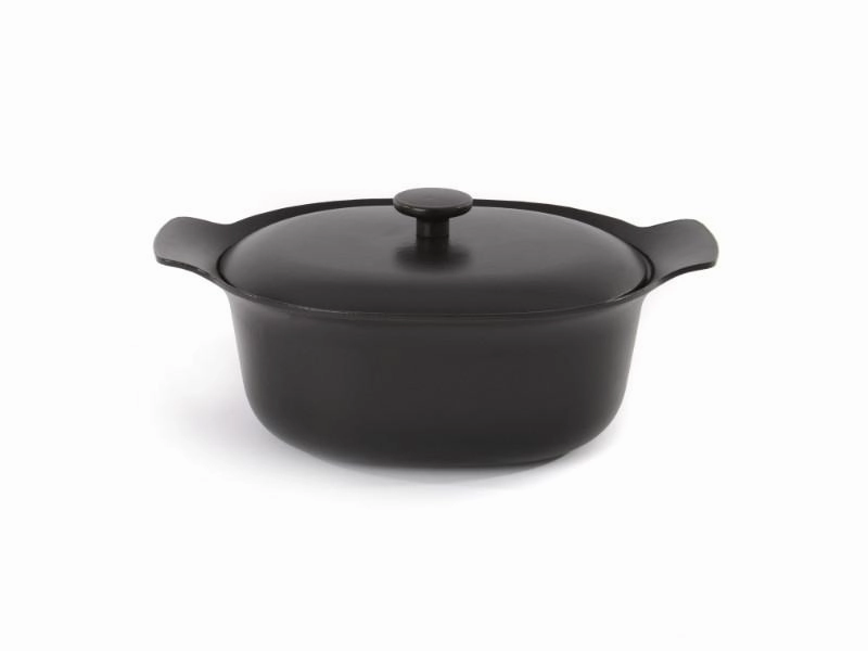 BergHOFF Ron 11" Cast Iron Covered Dutch Oven 5.5Qt, Black Cookware holiday sale