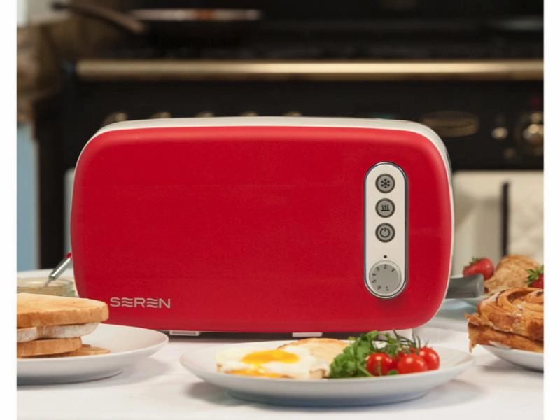 BergHOFF Seren Side Loading Toaster with Red Panel