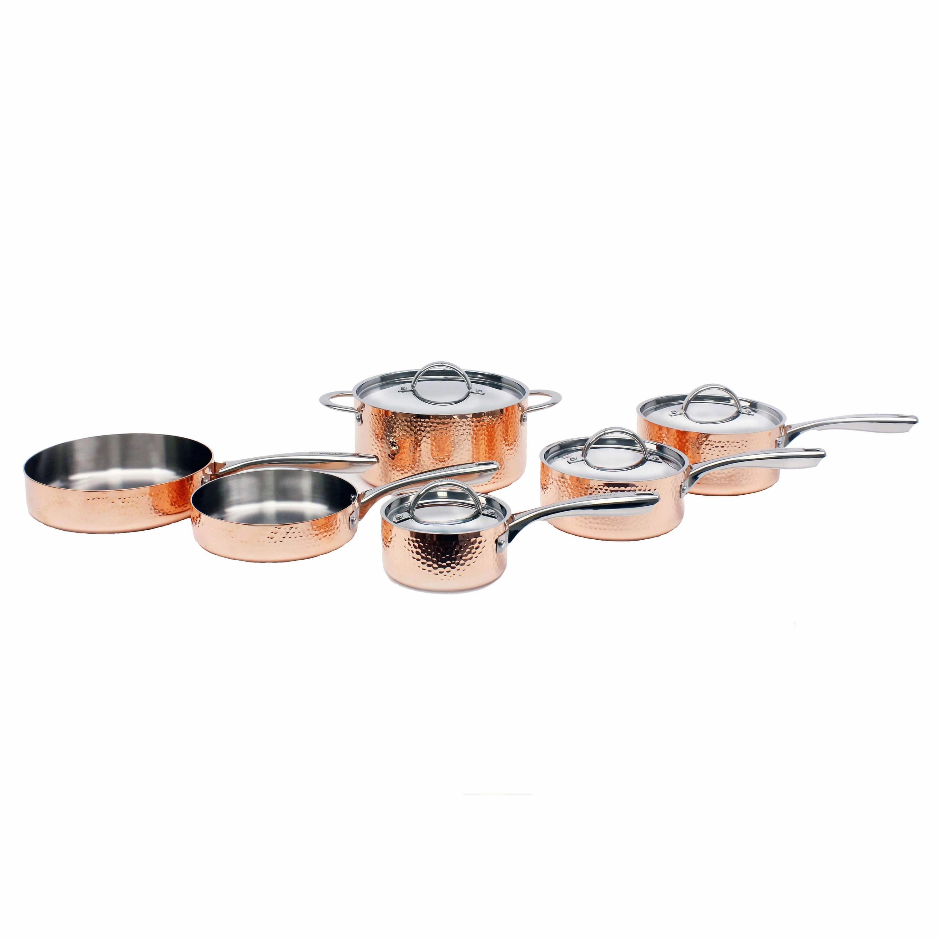 BergHOFF Vintage Collection 10Pc Copper Cookware Set, Hammered
