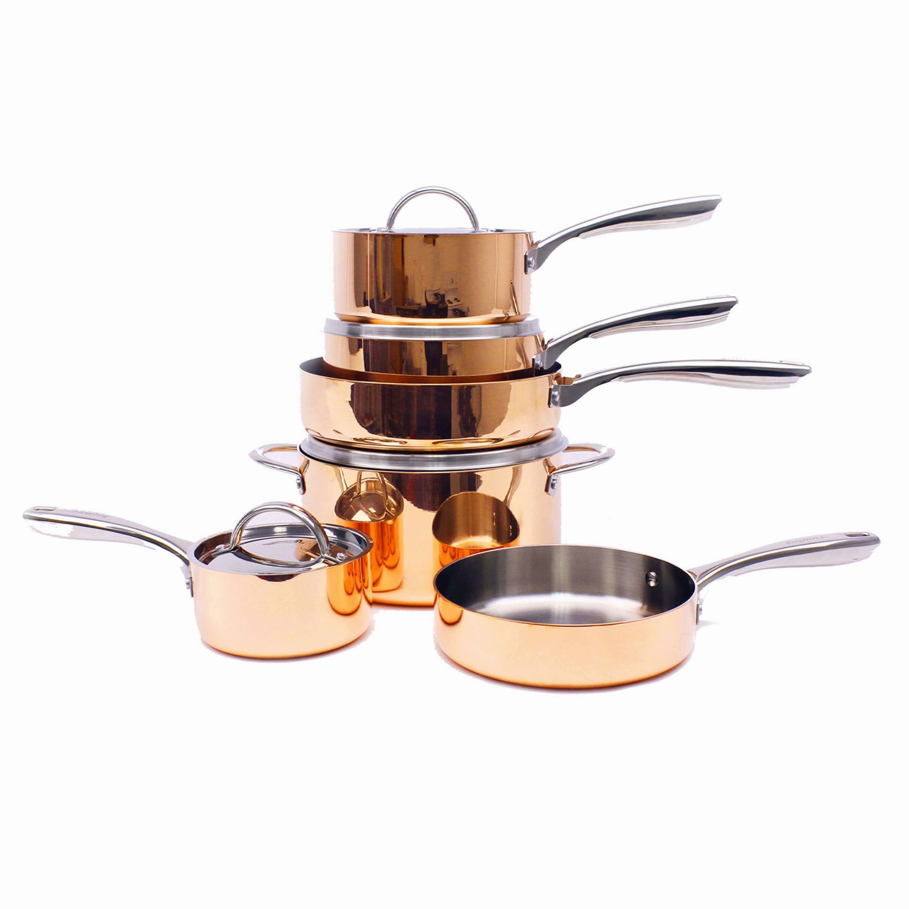BergHOFF Vintage Collection 10Pc Copper Cookware Set. Polished