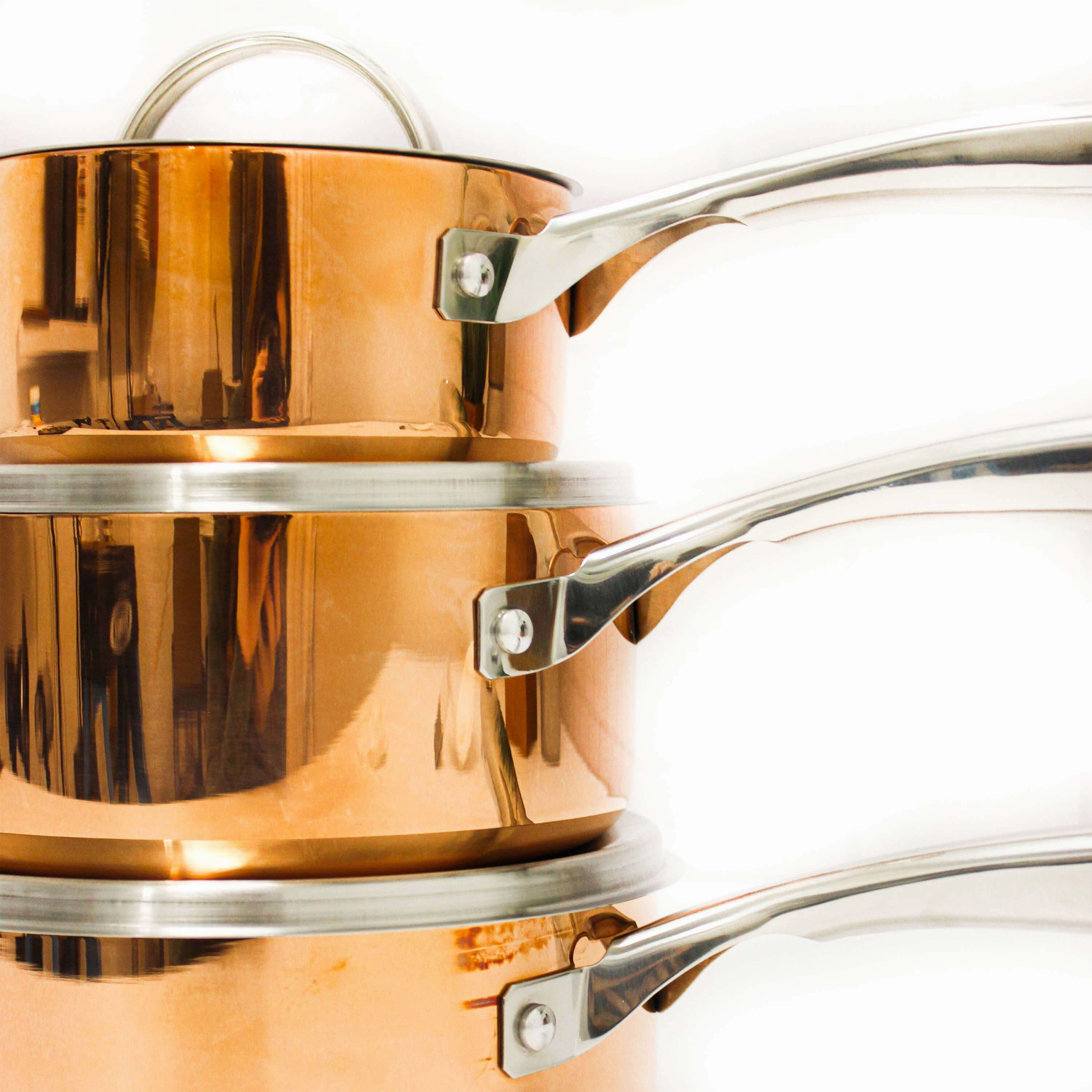 BergHOFF Vintage Collection 10Pc Copper Cookware Set. Polished