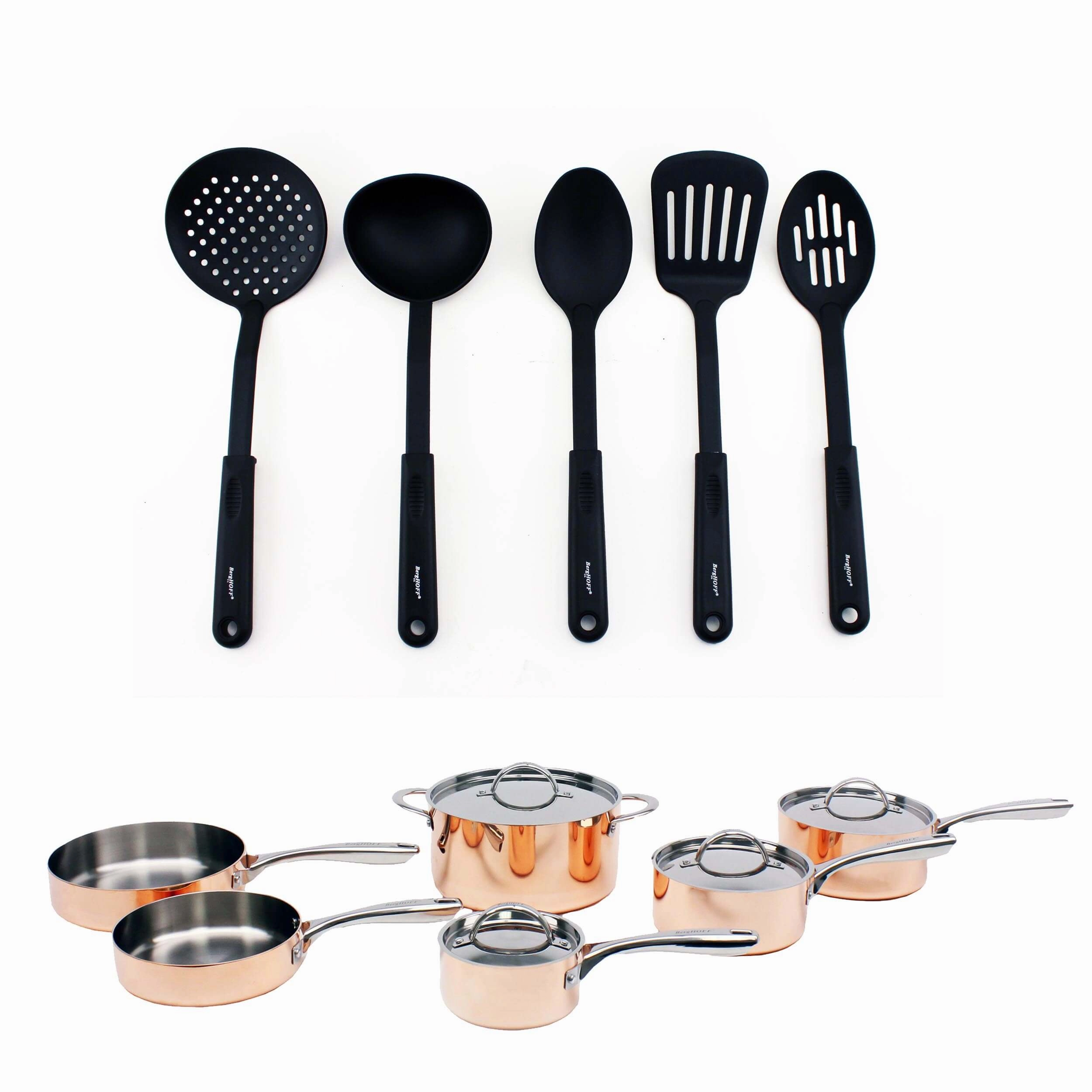 BergHOFF Vintage Style 15pc Copper Cookware Set with Utensils