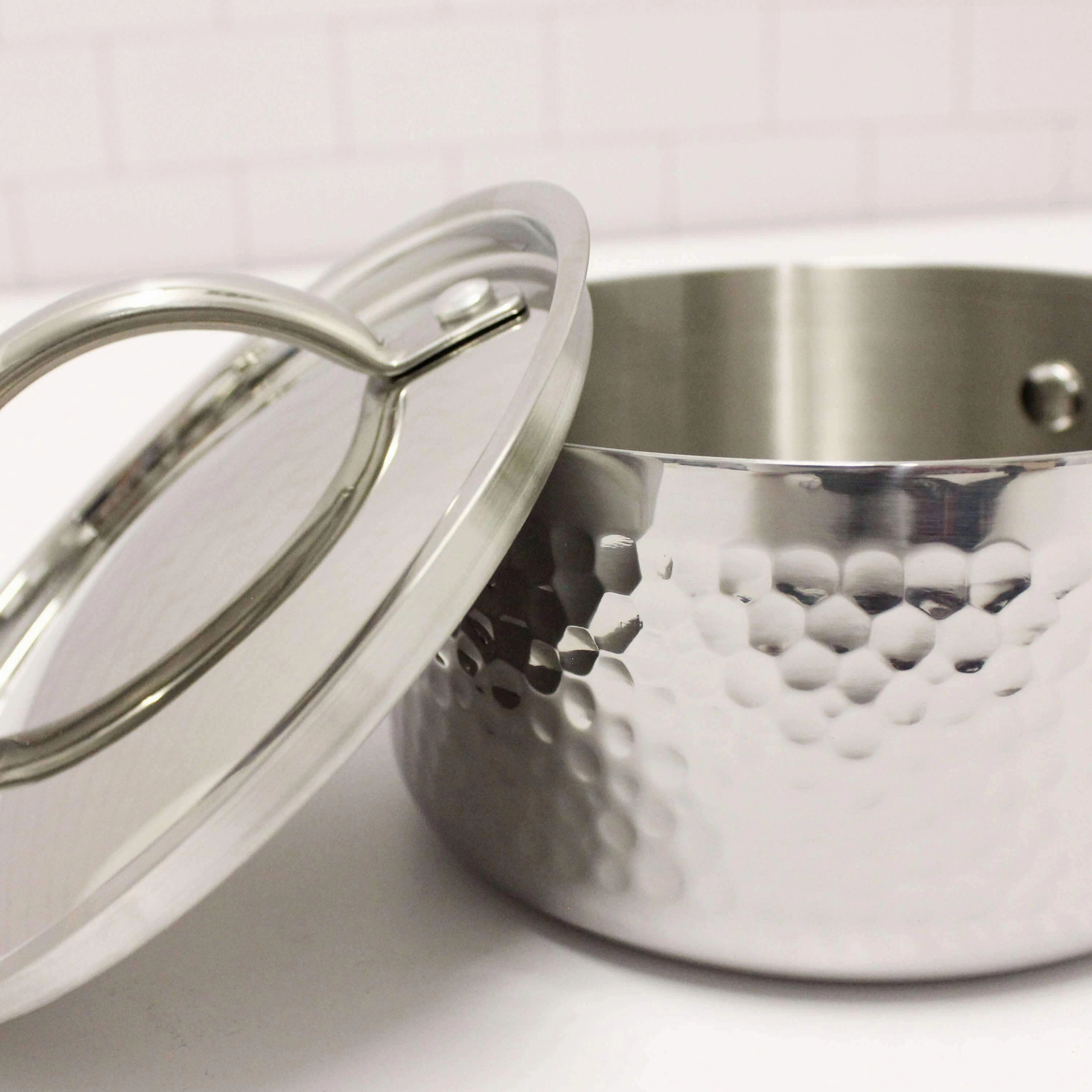 BergHOFF Vintage Tri-Ply 18/10 Stainless Steeel 10Pc Cookware Set, Hammered