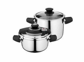BergHOFF Vita 4Pc Stainless Steel Pressure Cooker Set 7.4Qt & 4.2Qt Cookware holiday sale