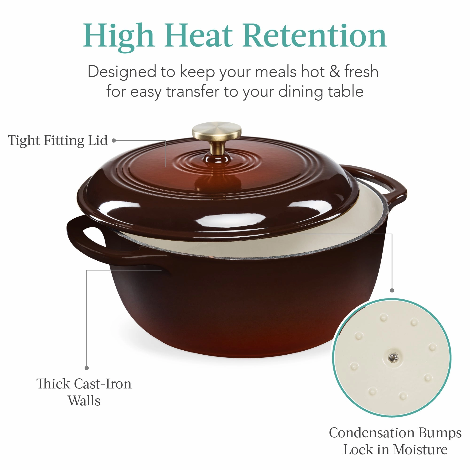 Best Choice Products 7.5 Quart Enamel Cast-Iron Dutch Oven, Heavy-Duty Cookware w/ Dual Handles, Lid