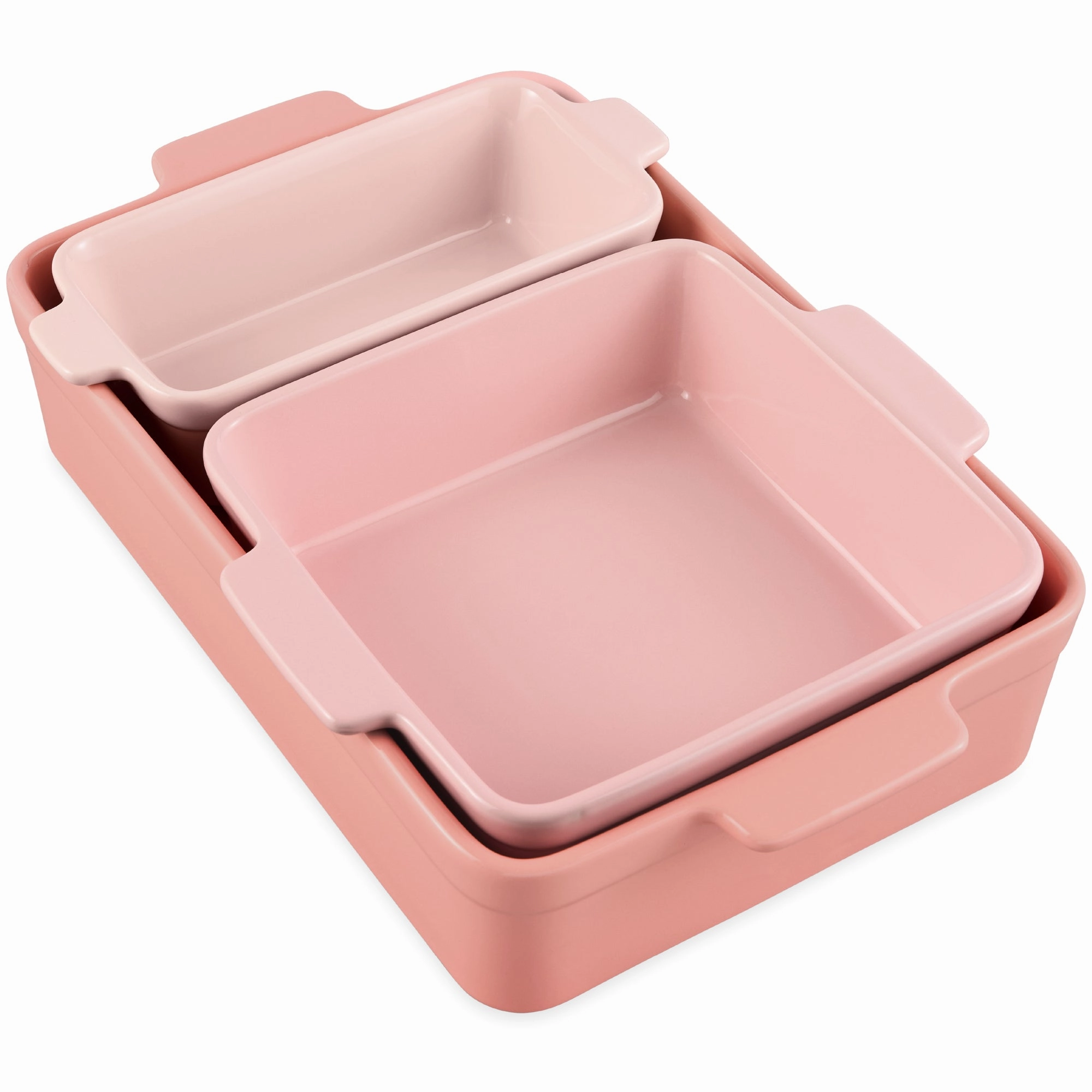 Best Choice Products Ceramic Bakeware Set of 3 Casserole, Loaf, and Square Dishes w/ Handles