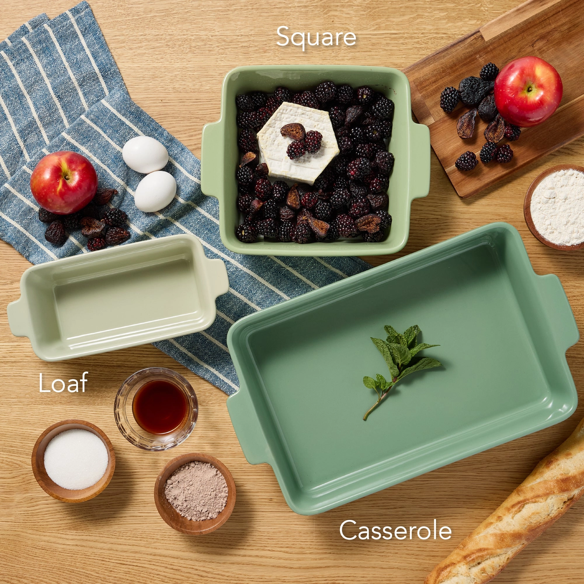 Best Choice Products Ceramic Bakeware Set of 3 Casserole, Loaf, and Square Dishes w/ Handles