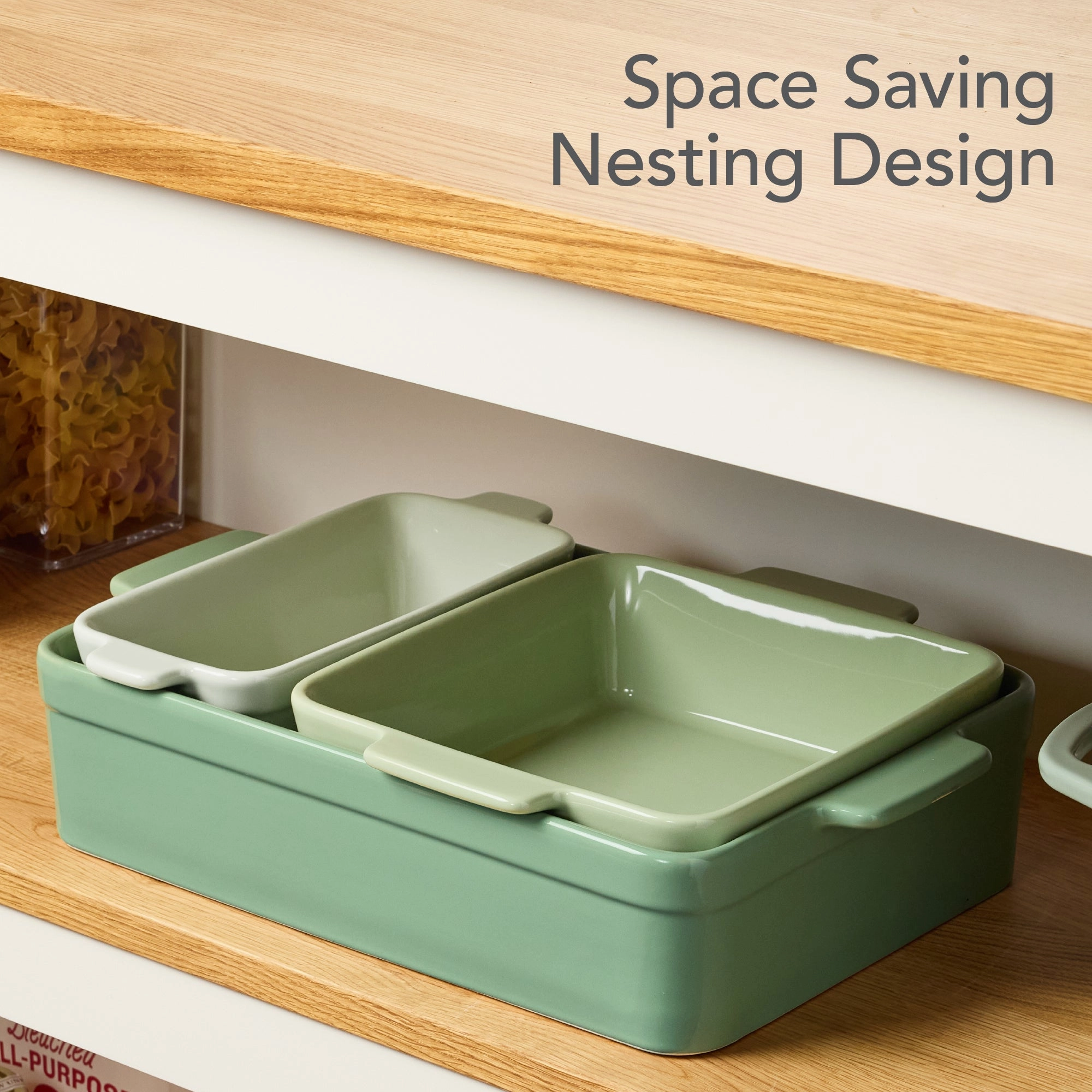 Best Choice Products Ceramic Bakeware Set of 3 Casserole, Loaf, and Square Dishes w/ Handles