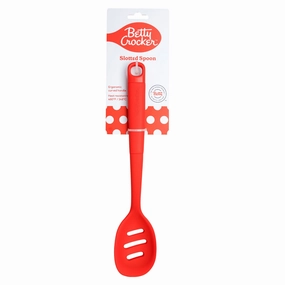 Betty CrockerSilicone 13 Inch Slotted Spoon, Red Cooking Tools & Accessories buy more save more