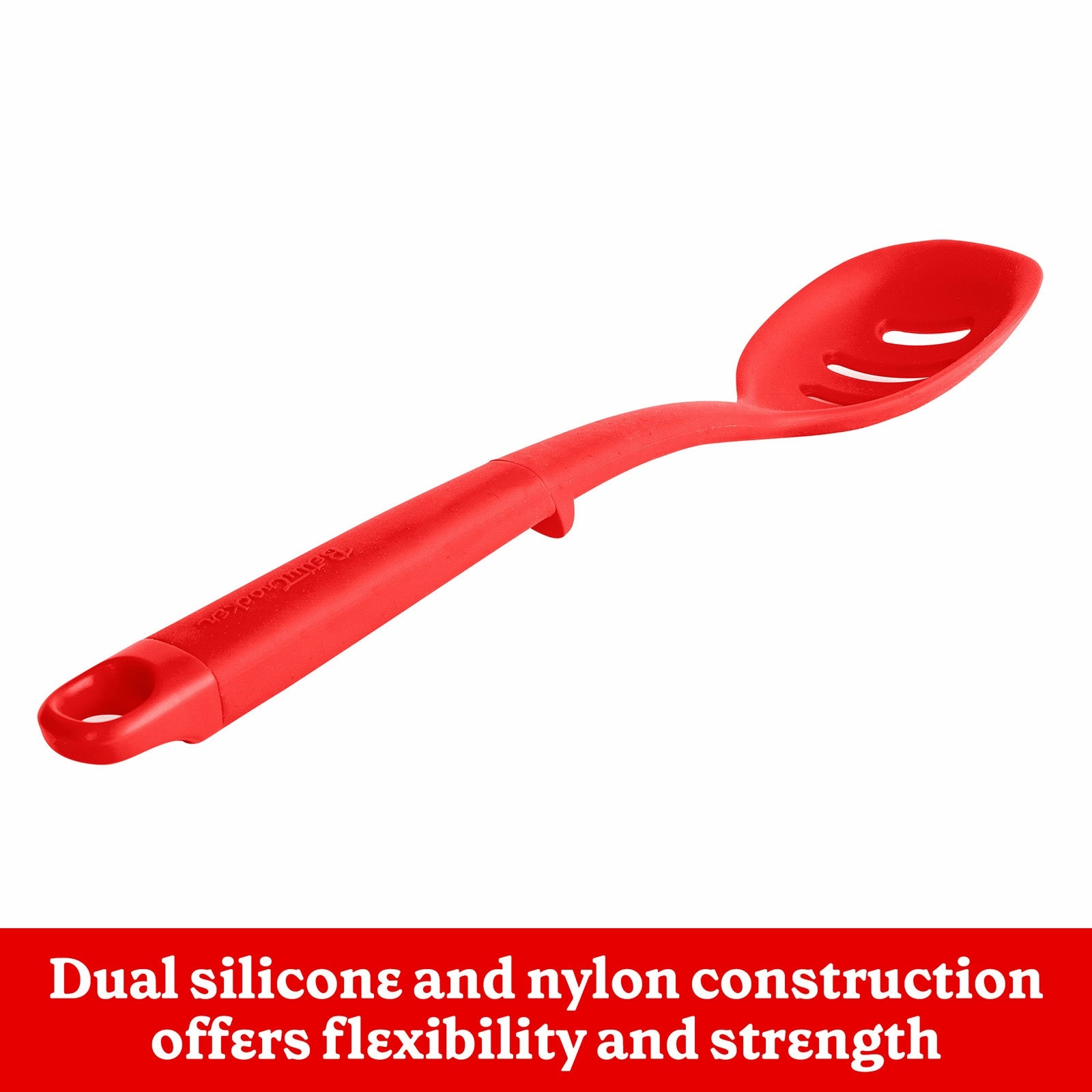 Betty CrockerSilicone 13 Inch Slotted Spoon, Red