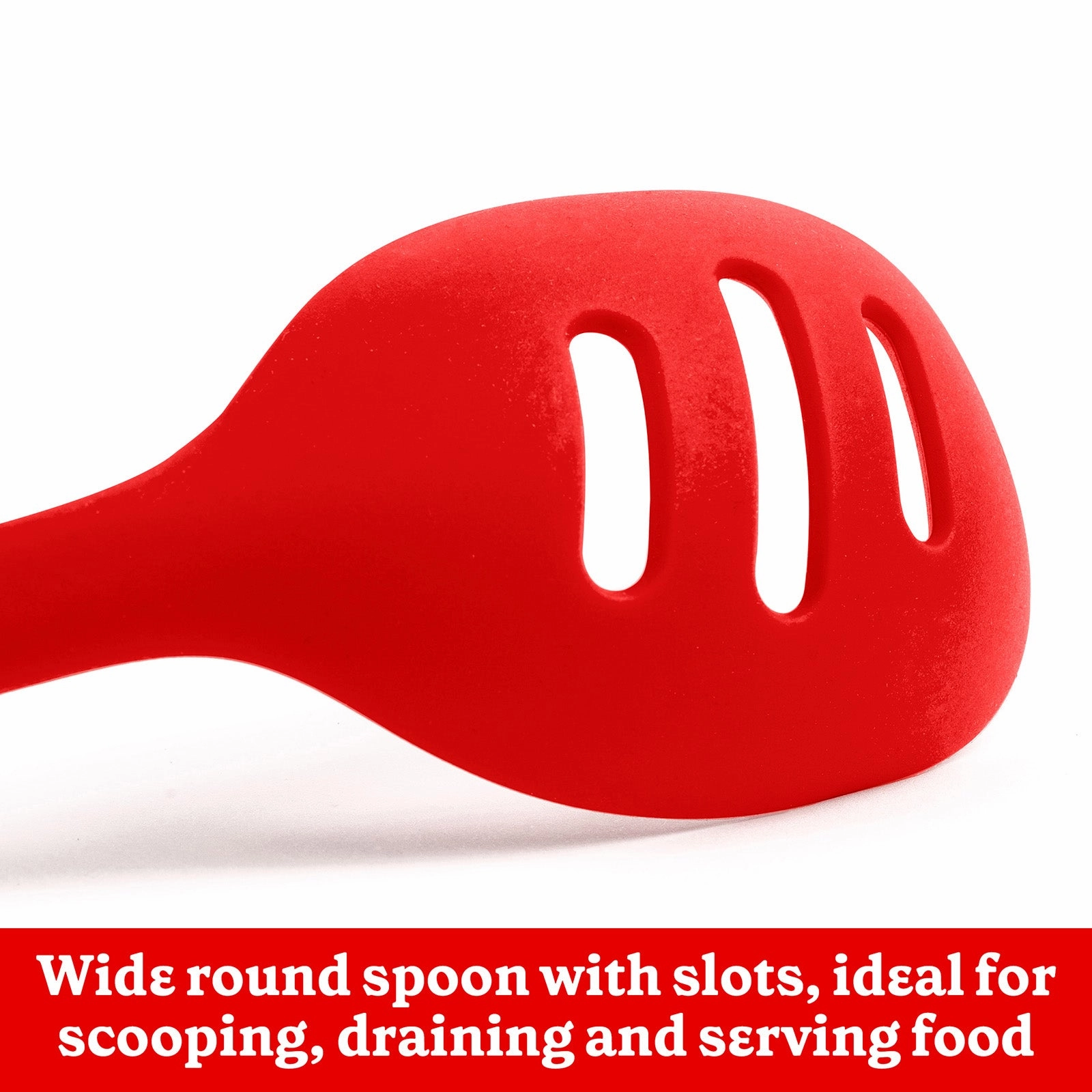 Betty CrockerSilicone 13 Inch Slotted Spoon, Red