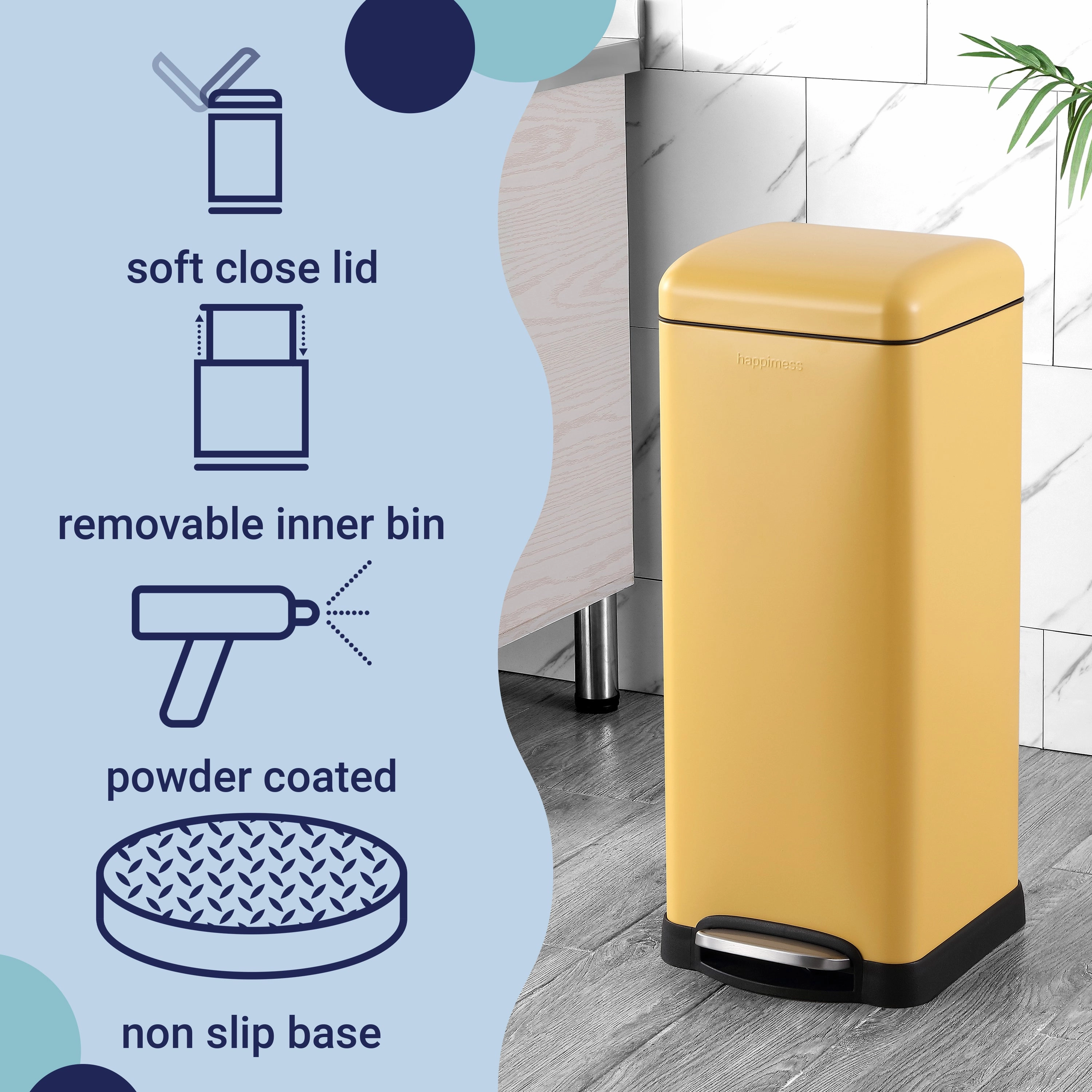 Betty Retro 8-Gallon Step-Open Trash Can (20 liners Included)