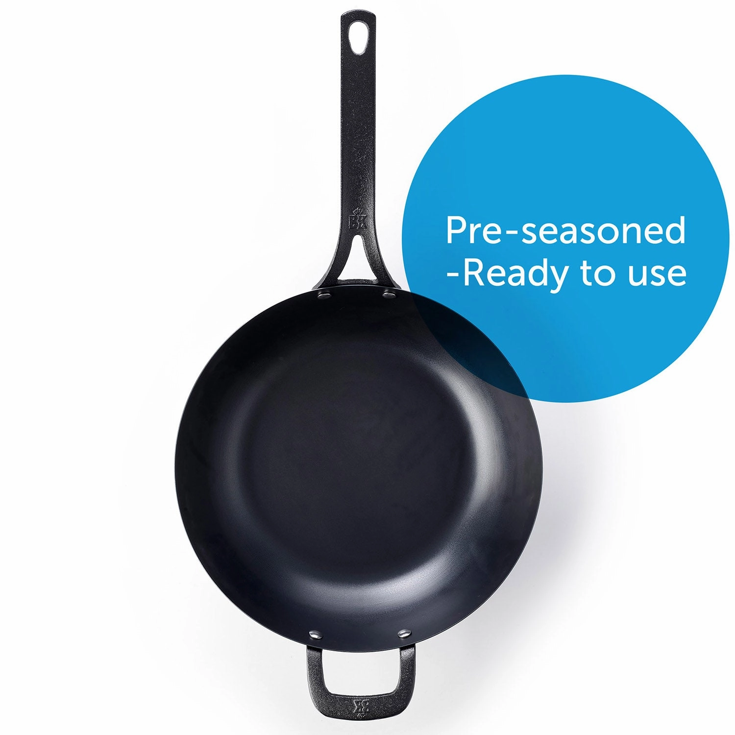 BK Cookware Black Steel 12-Inch Open Wok