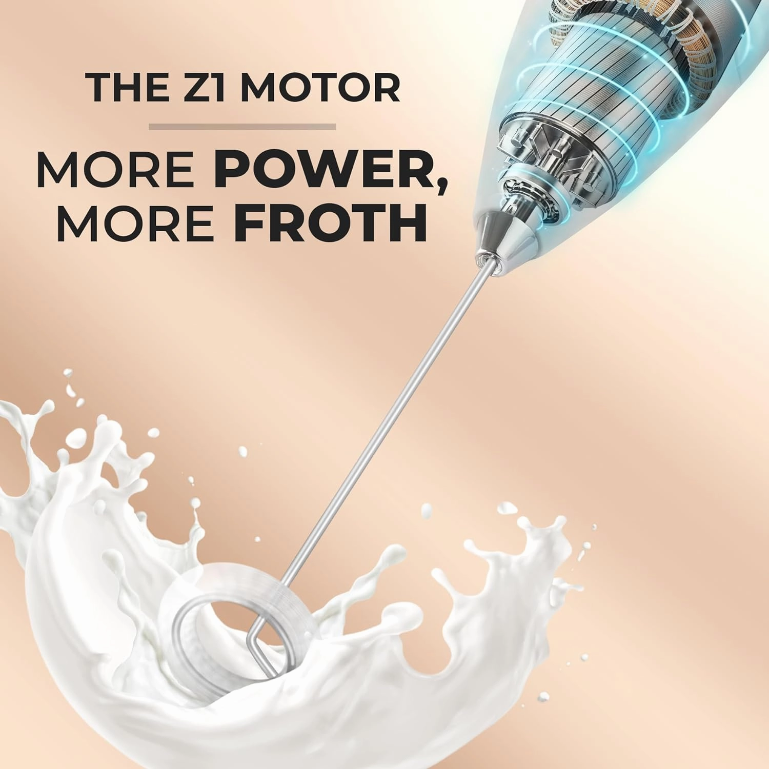 Black Executive Series Ultra Premium Gift Milk Frother For Coffee With Improved Stand
